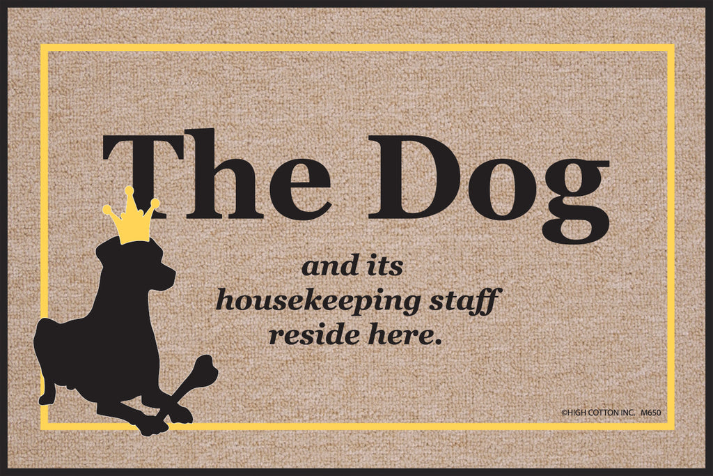 FUNNY 'DOG & HOUSEKEEPING CREST' DOORMAT