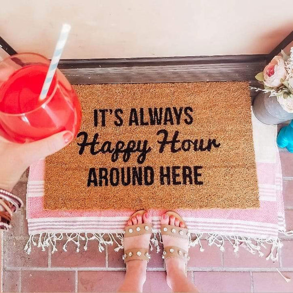 Always Happy Hour Vinyl Coir Doormat