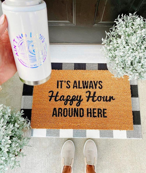 Always Happy Hour Vinyl Coir Doormat