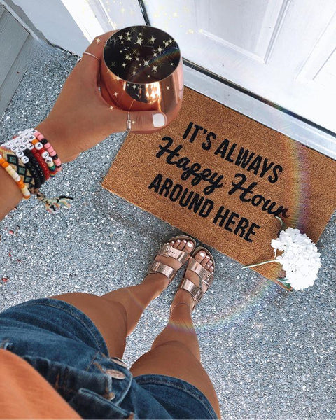 Always Happy Hour Vinyl Coir Doormat
