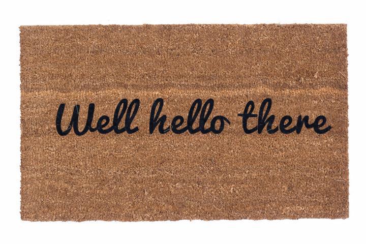 Well Hello There Vinyl Coir Doormat