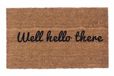 Well Hello There Vinyl Coir Doormat