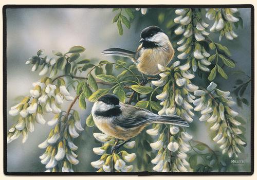 Chickadees Polyester Doormat