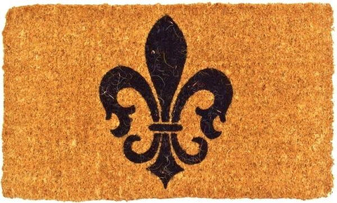 Fleur De Lis Symbol Handwoven Coco Doormat