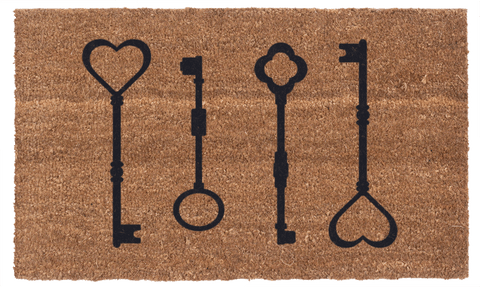 The Keys to My Heart Vinyl Coir Doormat