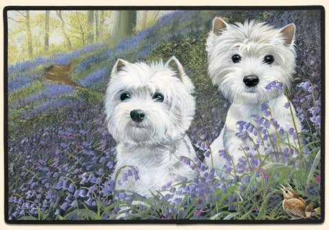 Westie Bluebells Polyester Doormat