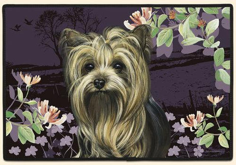 Springtime Yorkies Polyester Doormat